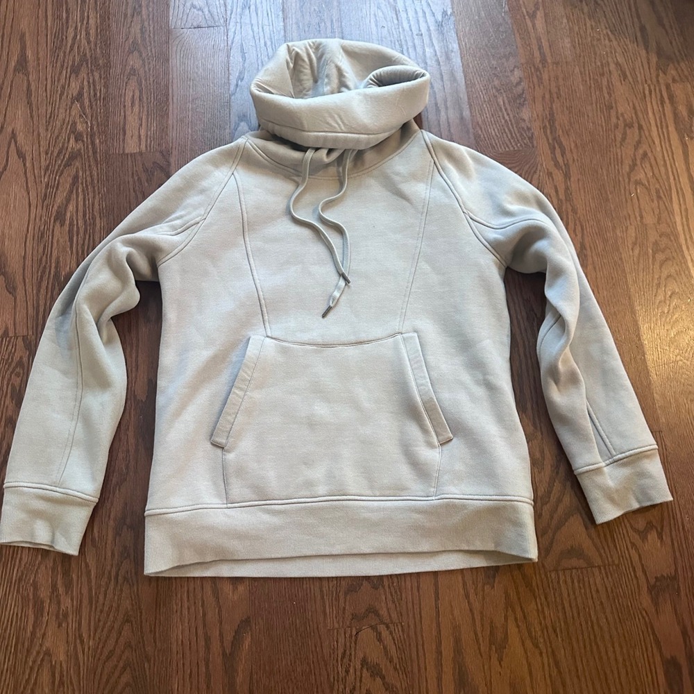 Helmut Lang Womens Cowl Neck Hoodie Grey Cotton Blend HLM24045 Size L